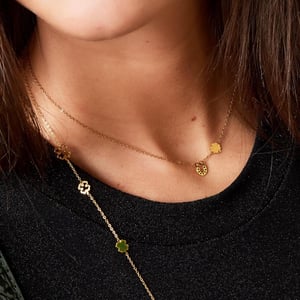 Necklace with horseshoe and clover h5 Picture4